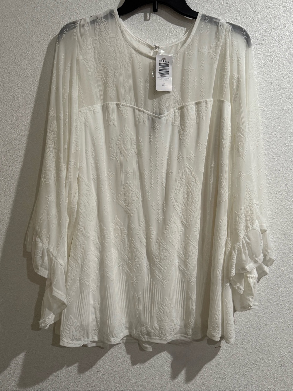 torrid Cream Embroidered Boho Peasant Blouse